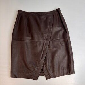 Halogen Skirt Women 6P Petite Leather Wrap Front Slit 29x20 Lined Party Core Go